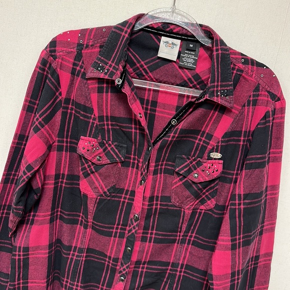 Harley-Davidson Tops - Harley Davidson Flannel Plaid Shirt • Sz 1W (Size 18)